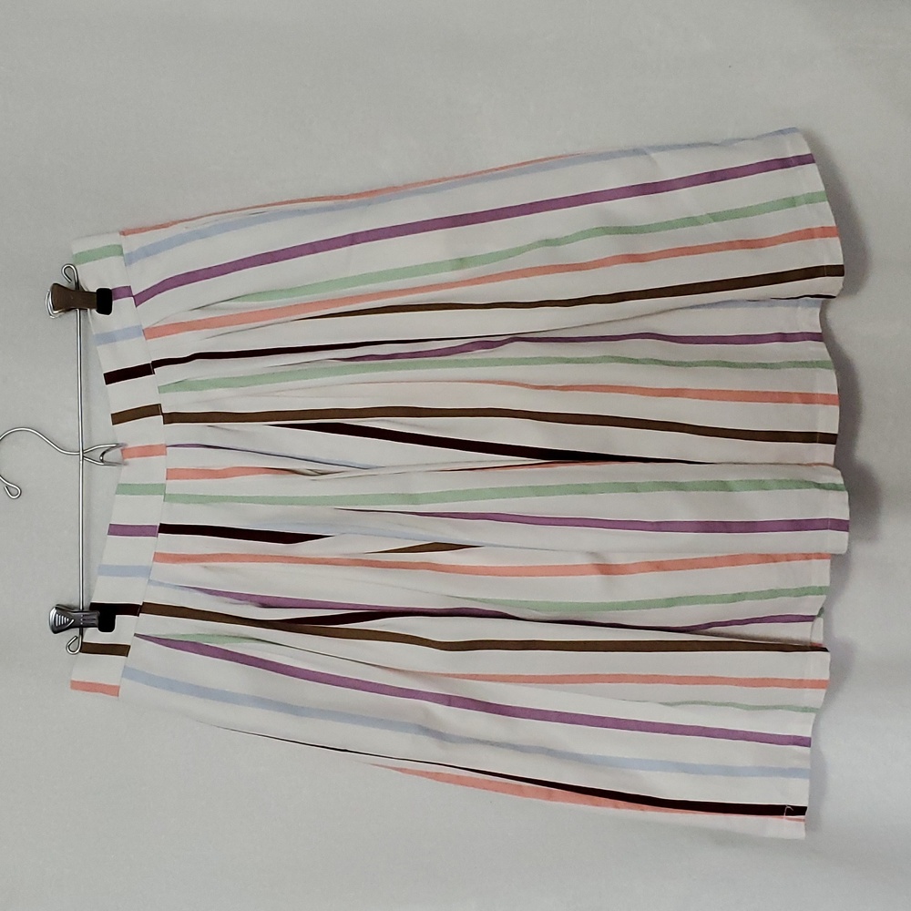 Modcloth Anthropologie Aspiration Creation Pleated Stripped Skirt Size L
